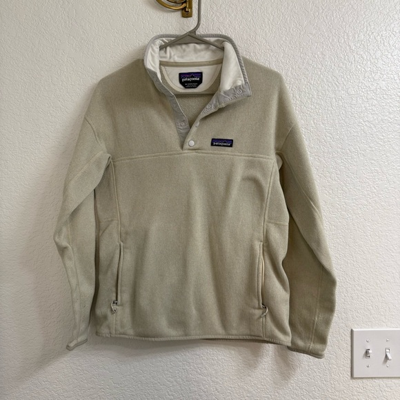 Patagonia Ws Lightweight Better Sweater Marsupial Pullover Bleached Stone Size M - Picture 1 of 4